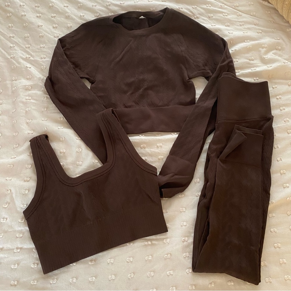 Brown Cable Knit Workout Set - Joylab by Target